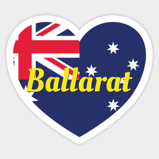 Ballarat VIC Australia Australian Flag Heart Sticker